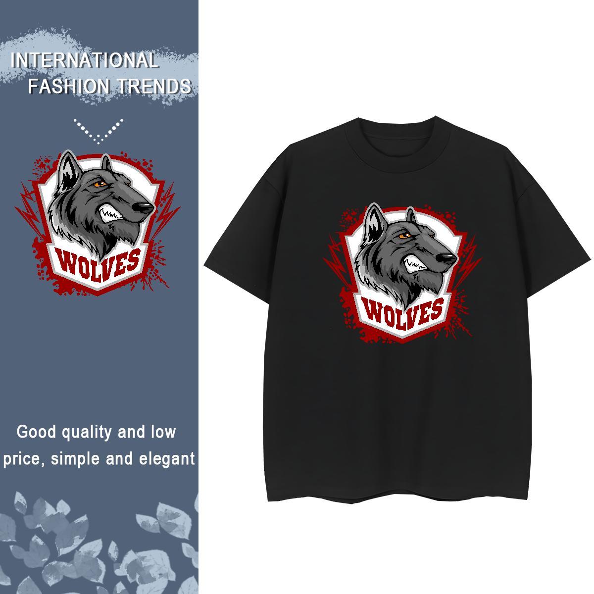 Factory Direct Womens Tshirts Hip Hop Street Comfortable Tops Unisex 230g Pure Cotton wolf Cartoon Anime T Shirts Women