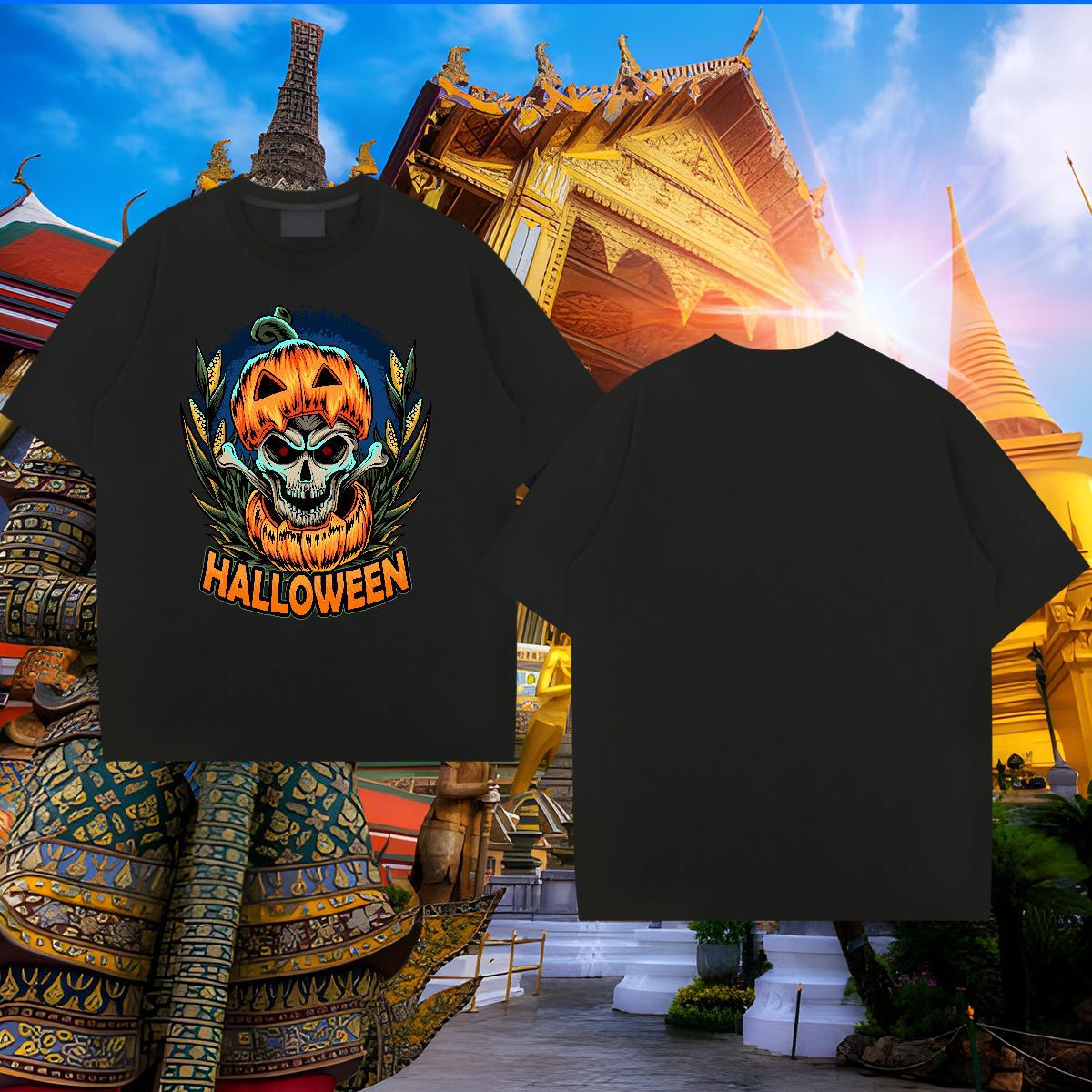 Cool Design T-Shirts for Men halloween Pure Cotton Street DIY Logo Oversized 100% Cotton 230g Tshirt for Man Woman Customized Tops