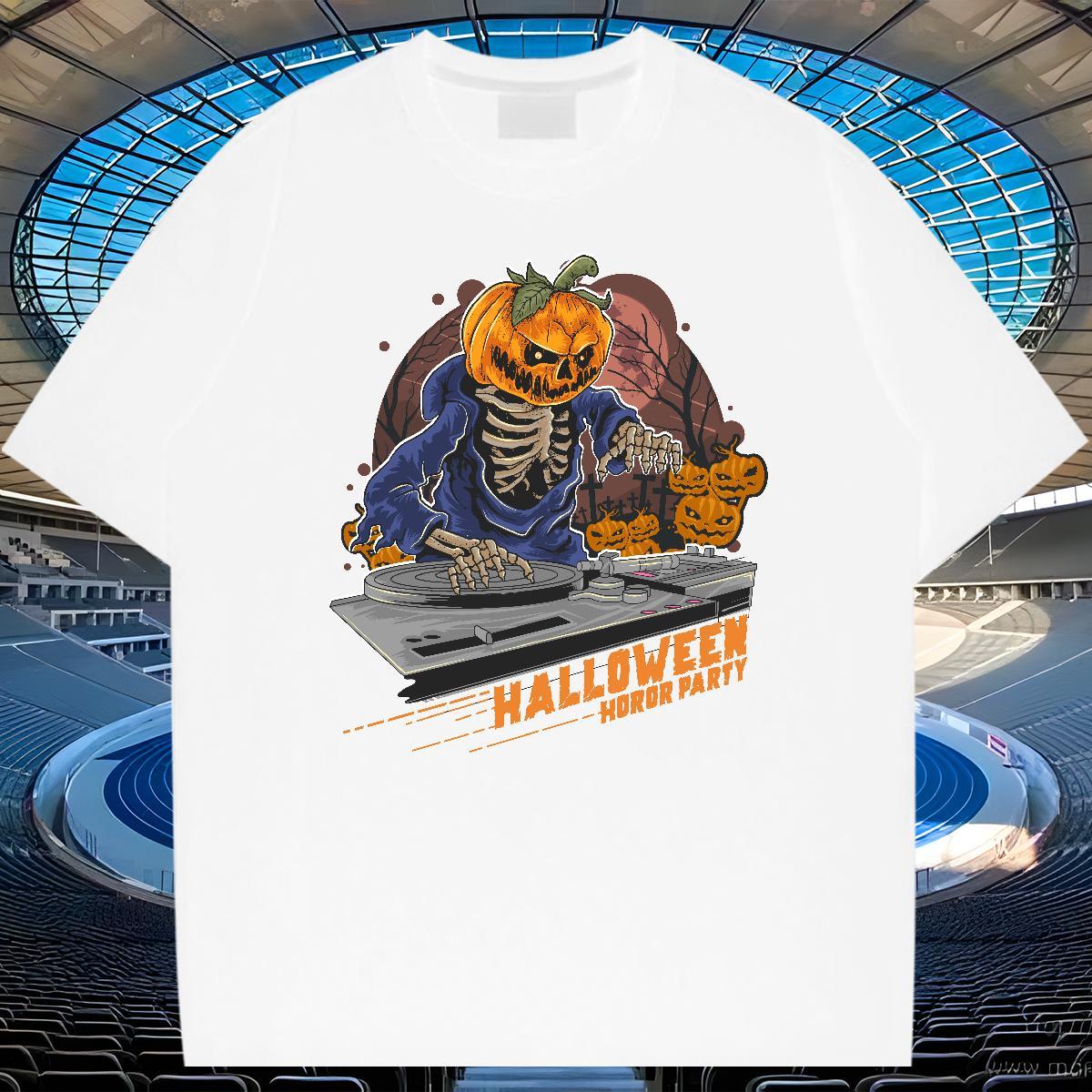 Unisex T-Shirts halloween Breathable Crew Neck High Street Hip Hop Custom Cartoon 230g Pure Cotton Mens Tshirts Designer Fashion Top Tees