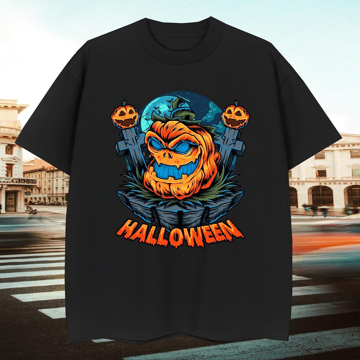 Brand T shirt halloween Breathable Crew Neck Beach Plus Size Cartoon 230g Cotton Tshirts DIY Customized Tops