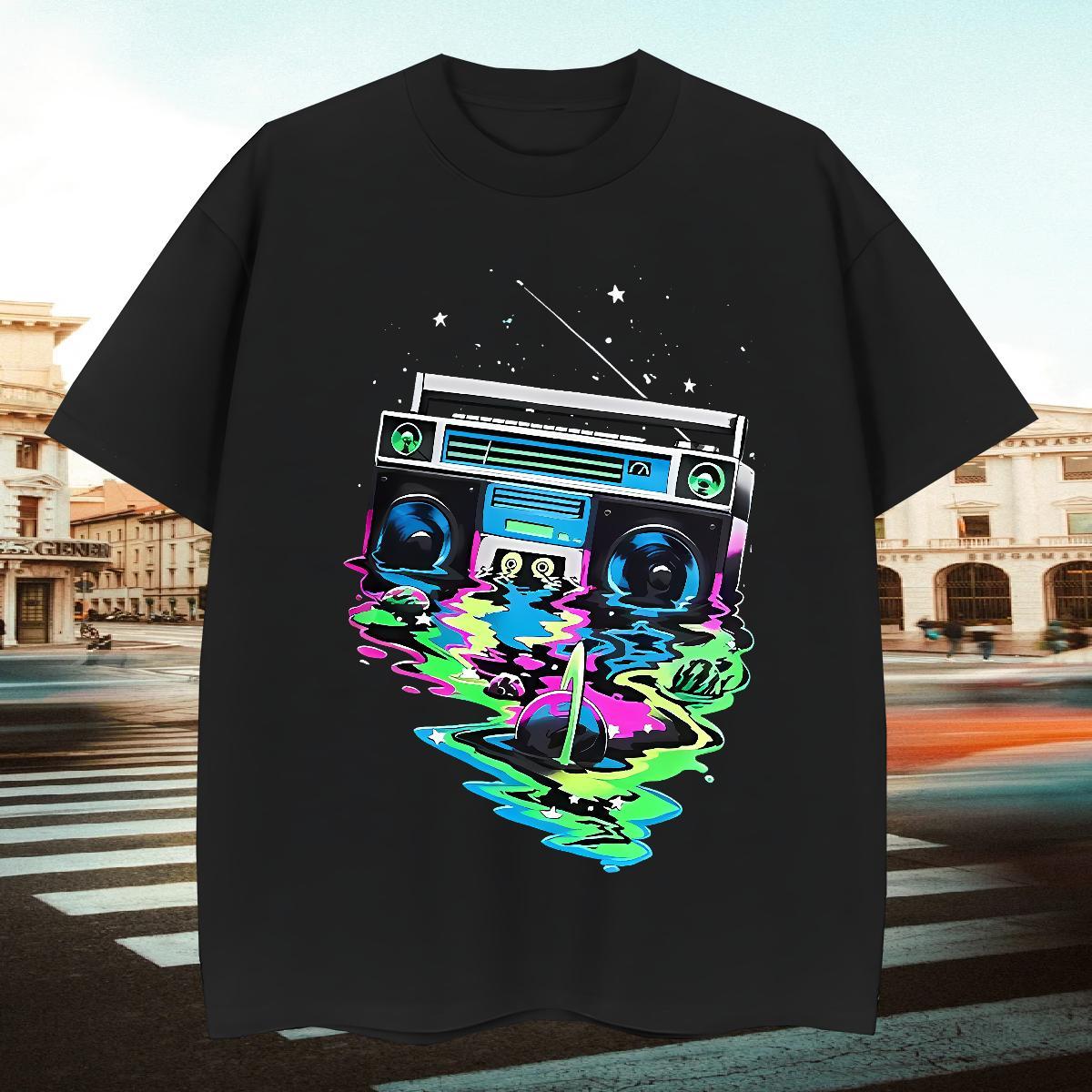 Cool Design Tshirts Street wear Hip Hop 100% Cotton 230g Custom Big Size Breathable Short Sleeve radio T Shirts Men Fashion New Polos