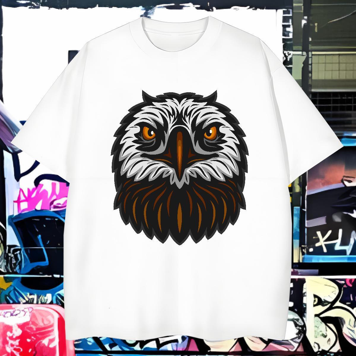 Soft Men T Shirts owl Pure Cotton Sports Casual Custom Anime 230g Pure Cotton Tshirts Wholesale Tops Shirt