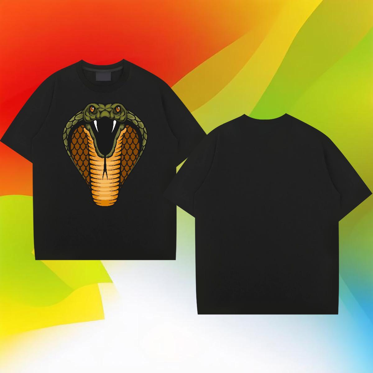 Cool Men Tees High Street Hip Hop 230g 100% Cotton Oversized 3XL 4XL Breathable cobra Men T Shirts Fashion Tops Tees