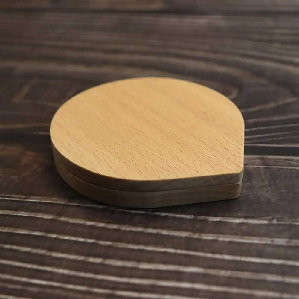 Rotatable Black Walnut Wood Makeup Mirror Round Foldable Rotating Cosmetic Mirror Handheld Mini Compact Pocket Mirror Beauty Y240819