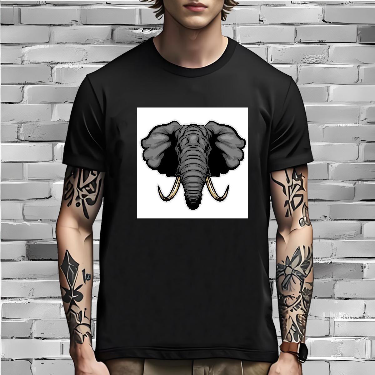 Designer Man T Shirts elephant Breathable Short Sleeve Hip Hop Custom Print Oversized 230g Pure Cotton Men Tops Tees DIY Polos
