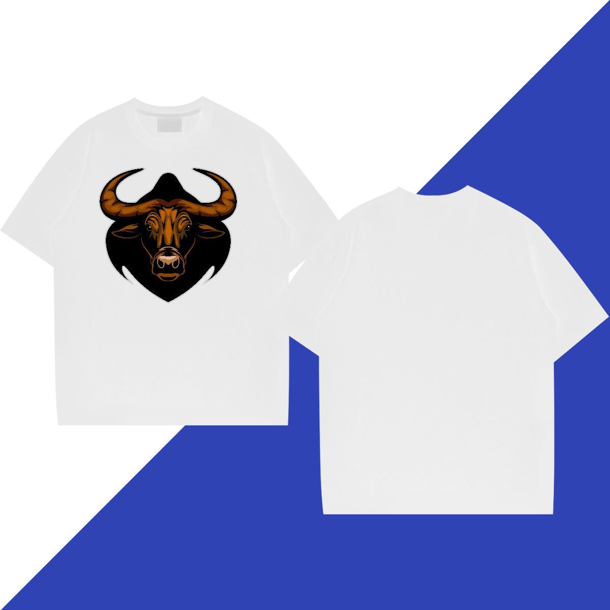 Fashion Tshirts bull Casual 230g 100% Cotton Top Tees Breathable Soft Comfortable Mens T Shirts Custom Big Size