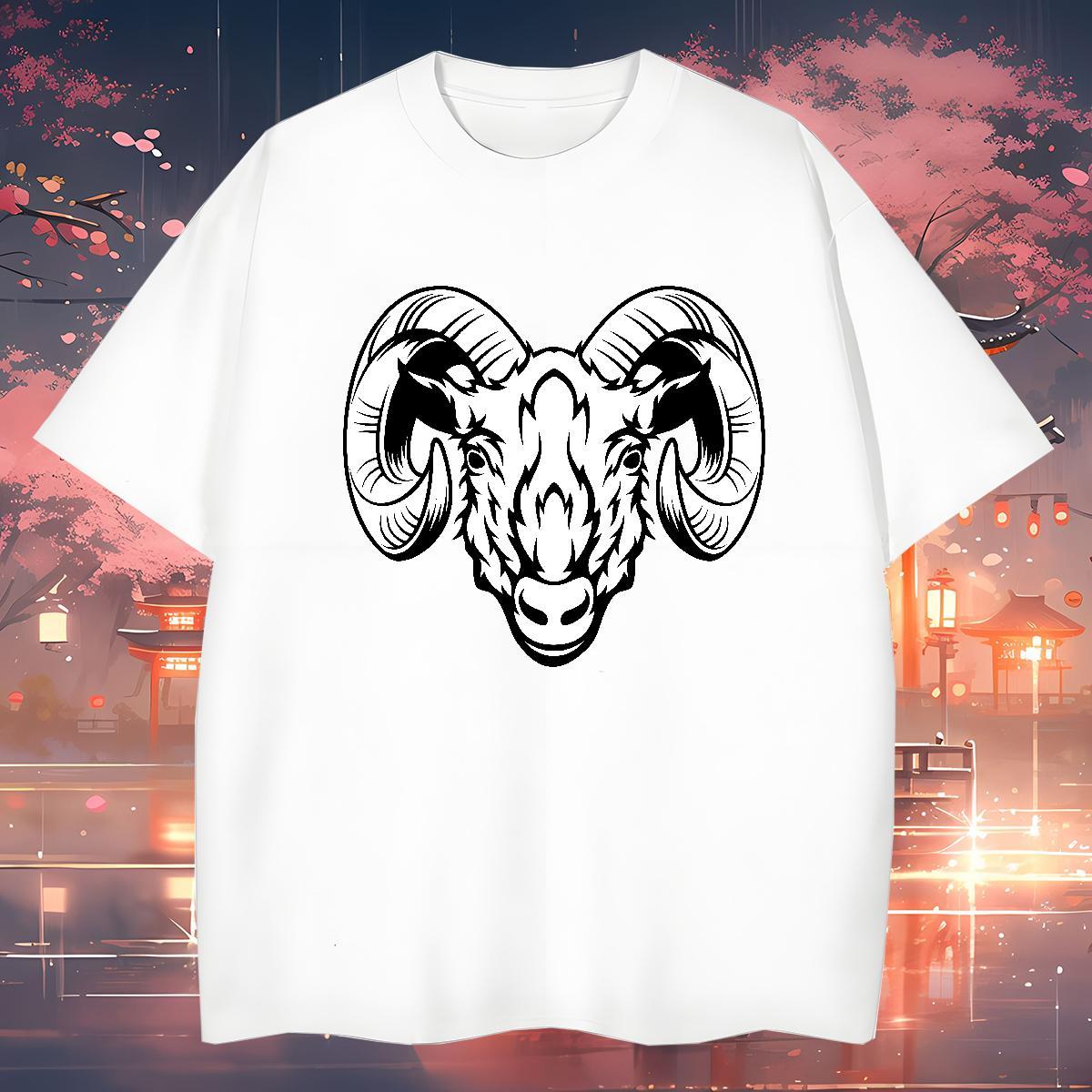Soft T shirt sheep Breathable Short Sleeve High Street Hip Hop Anime 230g Pure Cotton Tshirts DIY Customized Top Tees