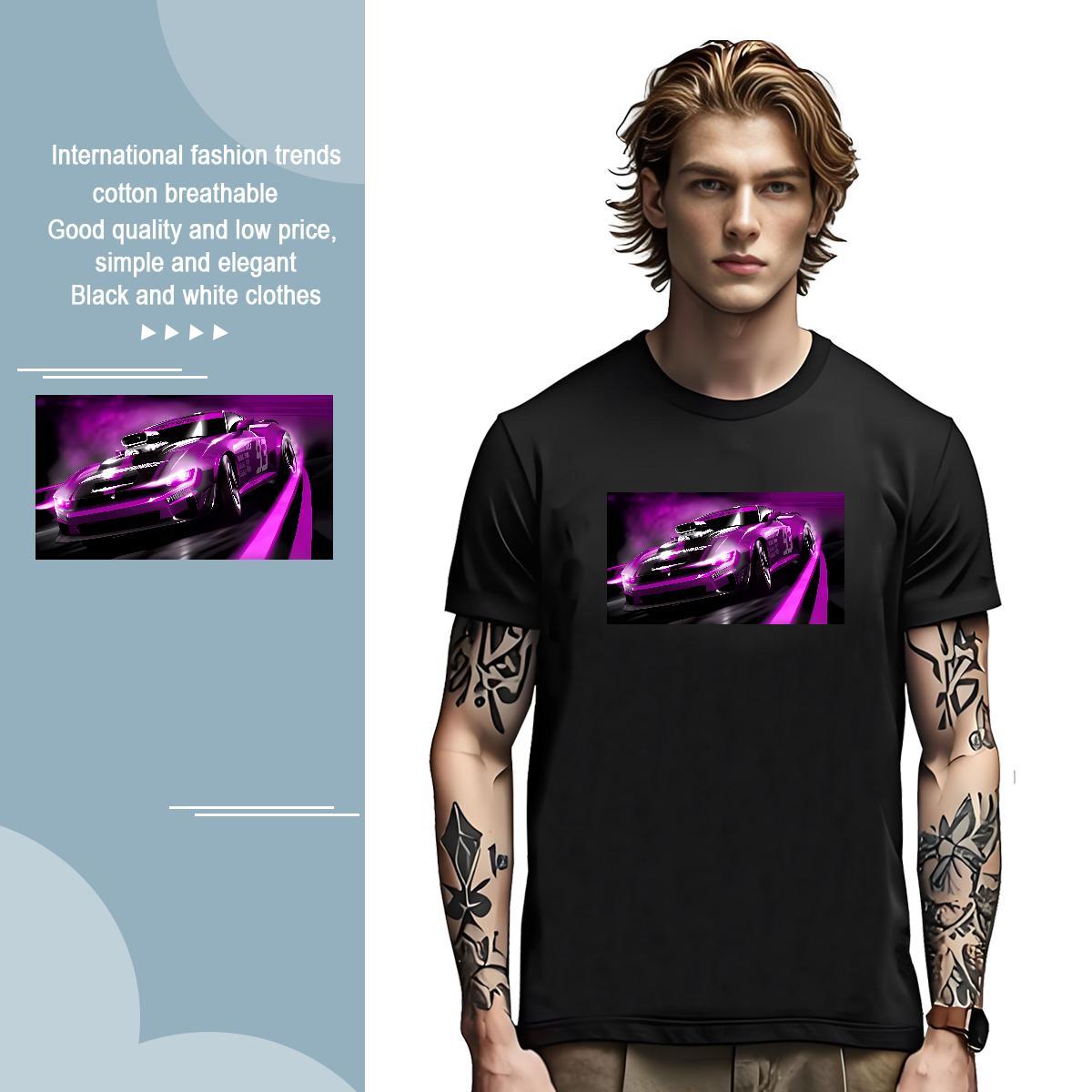 Comfortable car 230g Cotton Tshirts Summer Casual Breathable Short Sleeve Mens T Shirts Stylist DIY Logo Oversized Tops Shirt