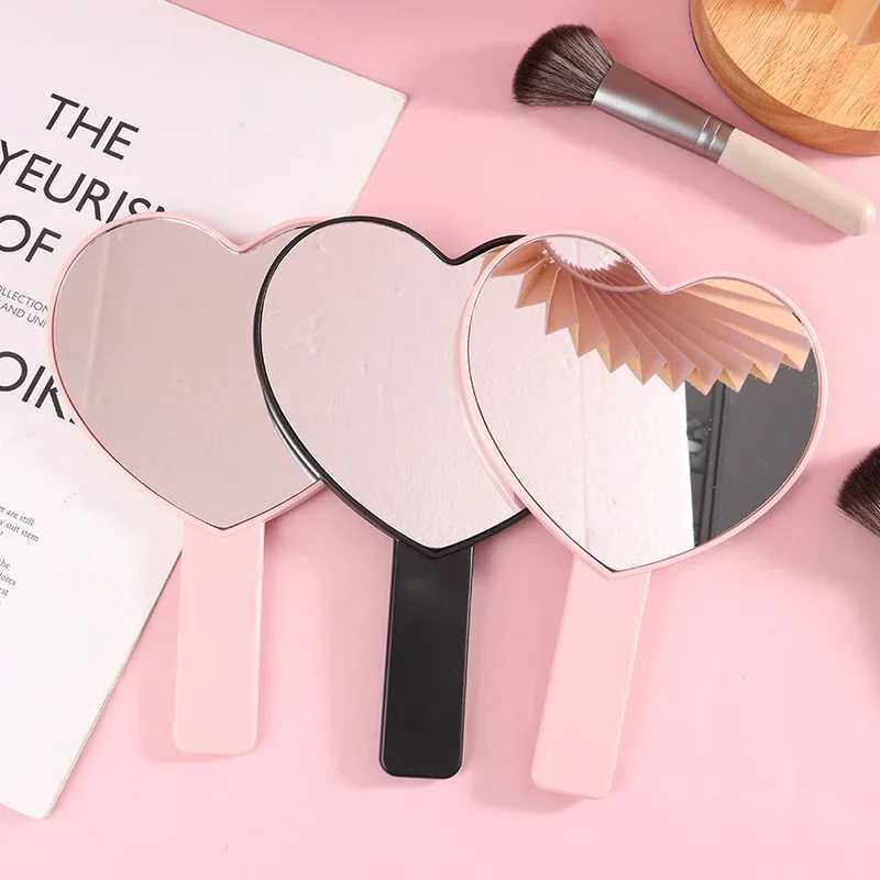 Handheld Heart-shaped Eyelash Mirror Eyelash Inspection Mirror Makeup Gadgets Vanity Mirror Girl Gifts Y240819