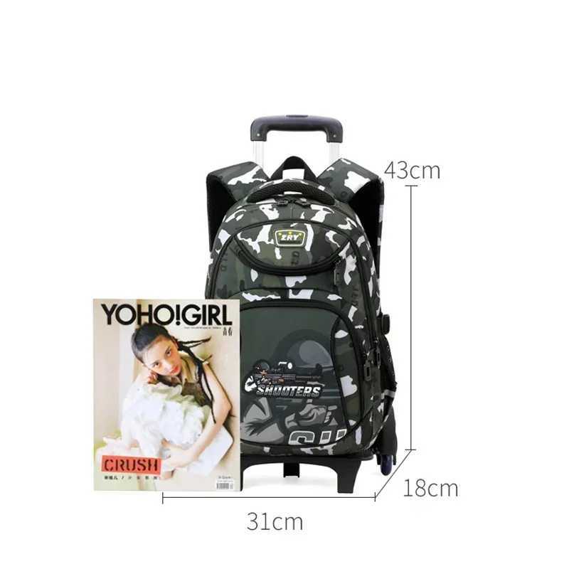 Children School Backpack for Kids Boys Wheeled Bag Student Backpack Trolley School Bag with Wheels Rolling Luggage Book Bag Y240820