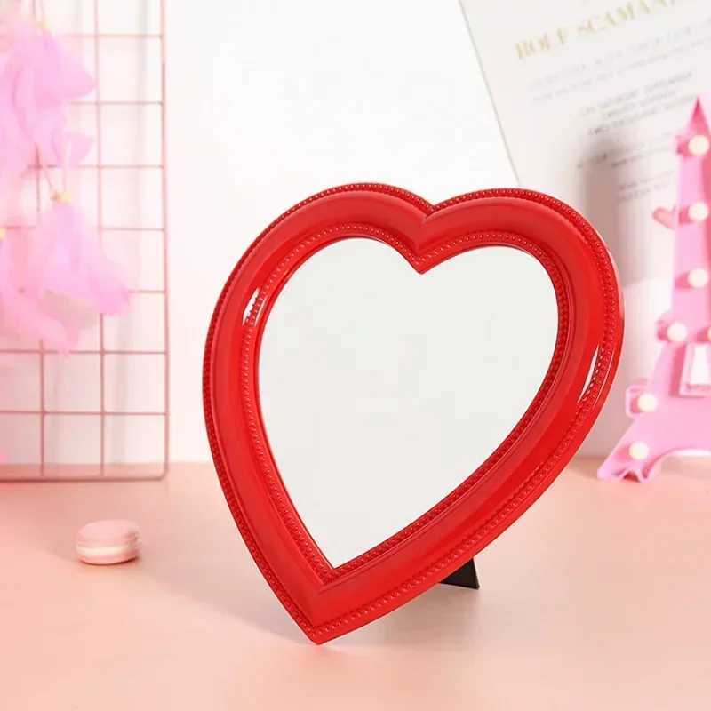 Heart Mirror Cosmetic Mirror Decorative Mirror Girl Heart Student Dormitory Mirror Home Decor Living Room Decoration Wall Decor Y240819