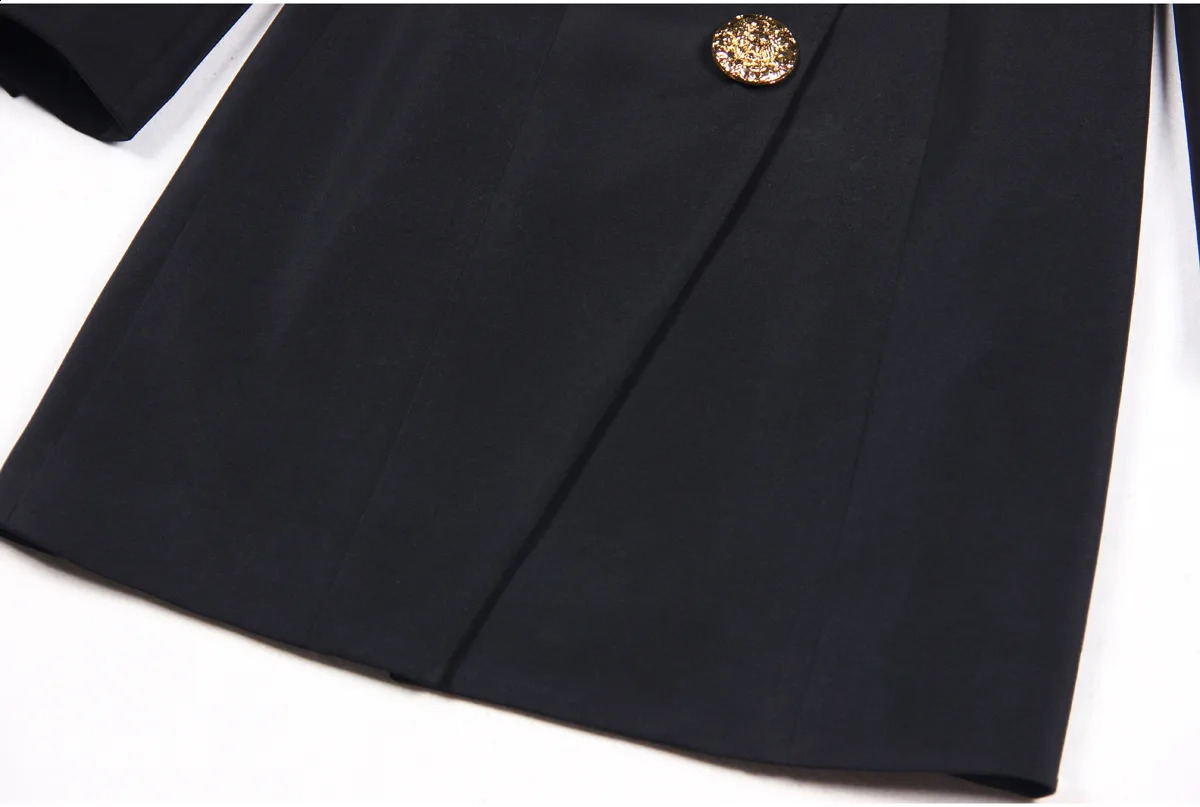 Fall Winter Sexy V-neckline Single-breasted Long Sleeve Women Office Blazer Short Mini Slim Black Dress 240819