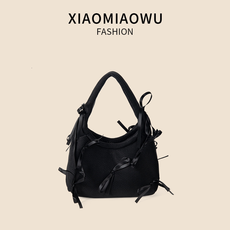 Ins fashion diamond grid bow niche design 2024 summer breathable mesh high-end hand-held women's bag