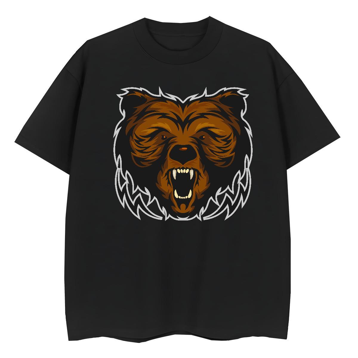 Wholesale T Shirts Men bear Breathable Crew Neck Casual Daily Wear Black Oversized 230g Pure Cotton Couples T Shirts Fashion Designer Tops Tees
