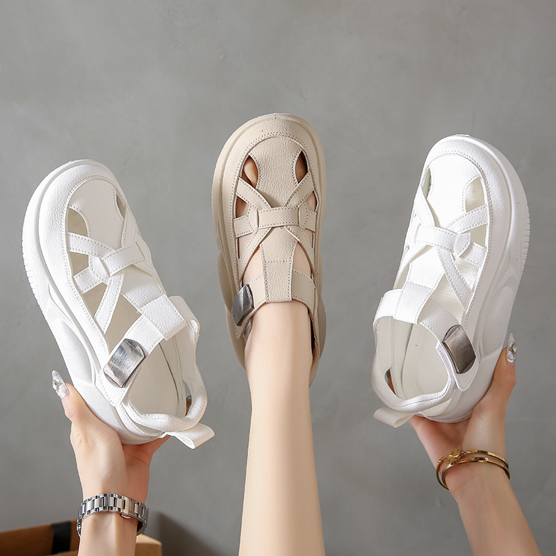 Ddmysports Little White Shoes Women S Summer New Korean Edition Instagram Female Student Leisure Ollow Out Versatile Sandals Street Shoot JC OUTDOOR