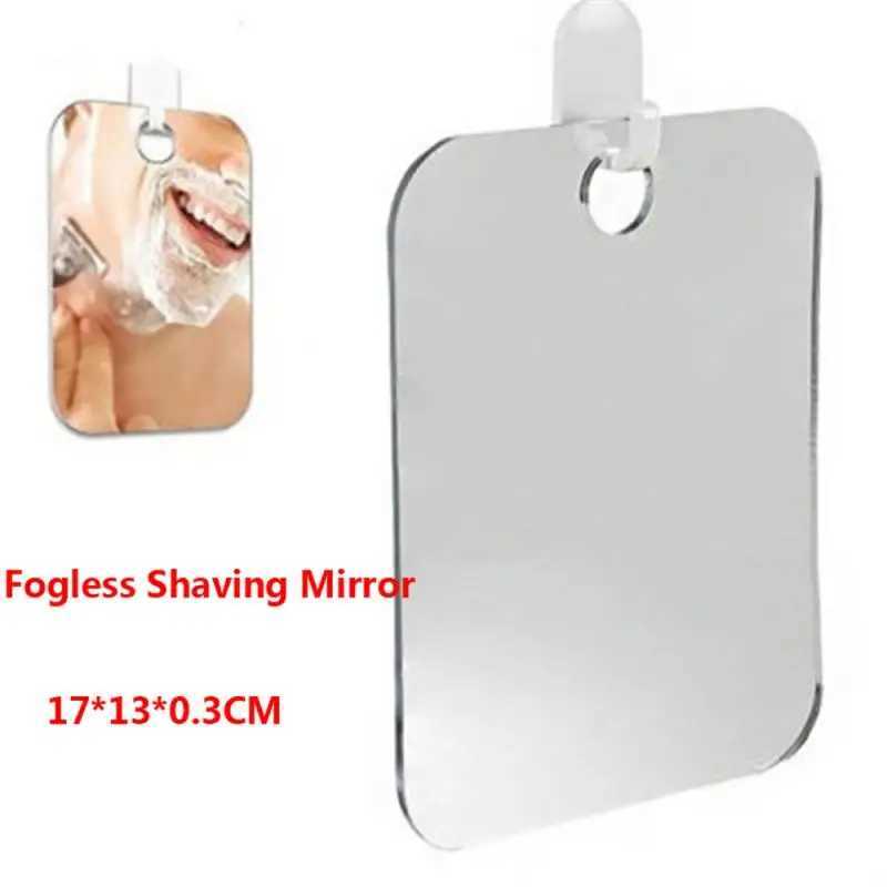 1 Pcs Acrylic Anti Fog Shower Mirror Bathroom Fogless Fog Free Mirror Washroom Travel For Man Shaving Mirror 13*17cm Y240819