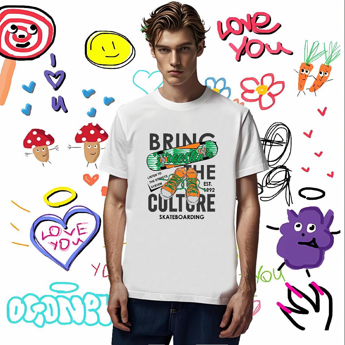 Cool letter T shirt Home Outdoor Men Tshirts 230g 100% Cotton Fashion New O Neck Short Sleeves Anime Tops