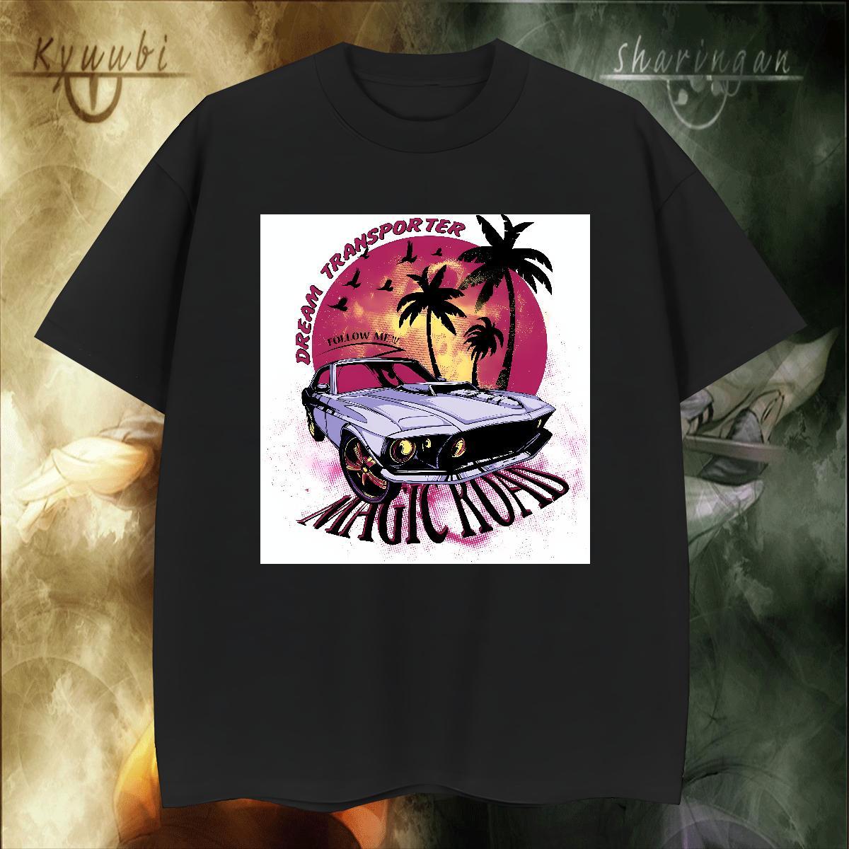 Soft Tshirts Home Outdoor 100% Cotton 230g Custom Anime Short Sleeve O-Neck car T shirt Classic Casual Wear