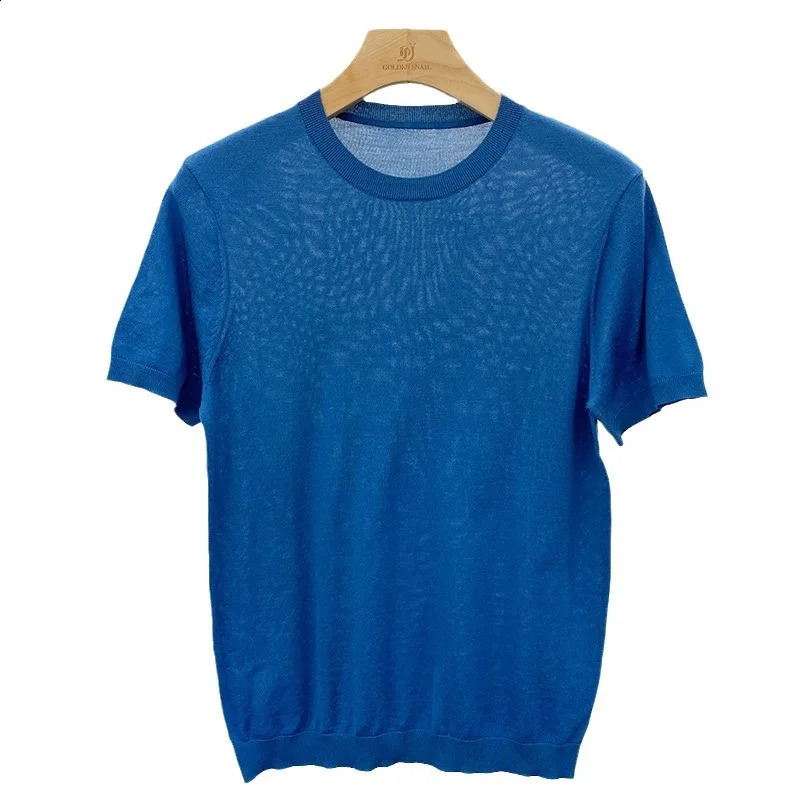 100 cotton summer short sleeved fashionable Tshirt mens black top 240819