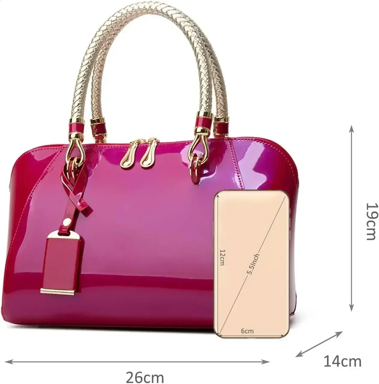 NICOLE DORIS Women Handbag Purses Patent Leather Top-handle Bags Elegant Clutches Evening Bags Small y Shoulder Bags 240820