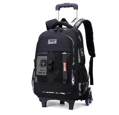 kids School Wheeled satchel School Trolley Bag on wheels For boys School Rolling Backpack bags with cart school bag teenagers Y240820