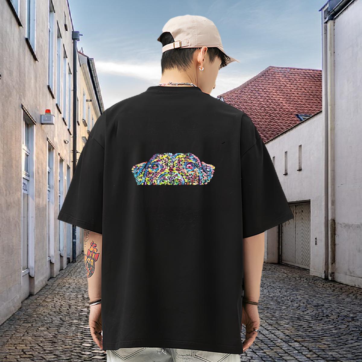 Casual New Men Tops Tees dog Street Wear 230g Cotton Clothes Crew Neck Breathable Soft T-Shirts Customized Print