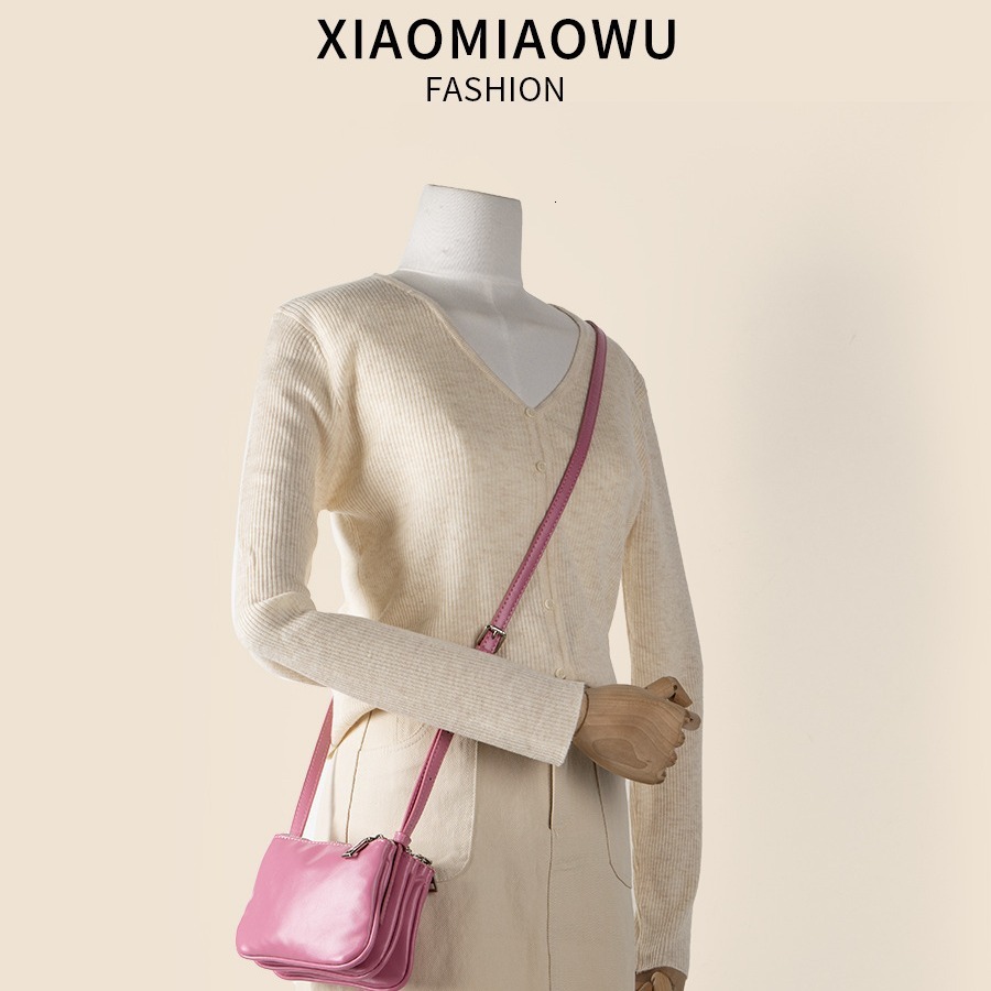 PU solid color single shoulder new small square with multiple pockets, high-end sense, niche and versatile crossbody bag for women in summer