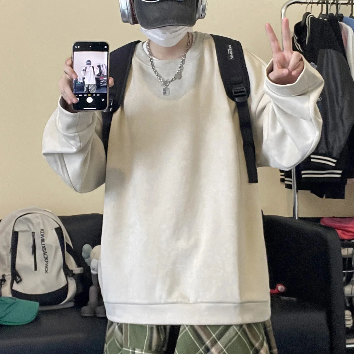 Privathinker Solid Color Suede Men Pullovers Hoodies Fashion Oversized Long Sleeve Tops Harajuku Male Clothing Sweatshirts 240820