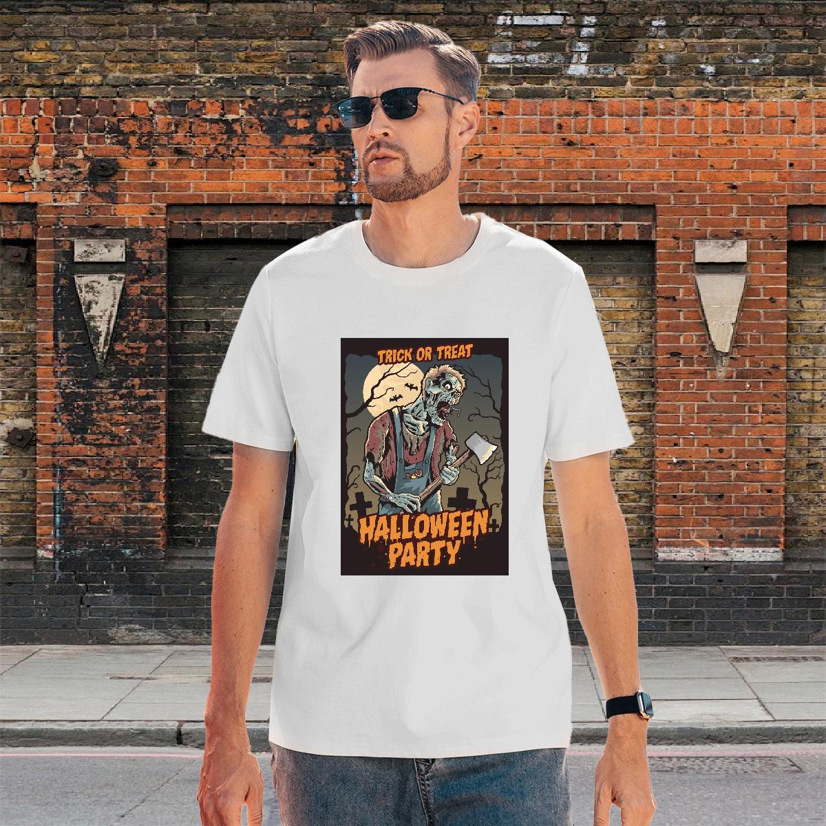 Free Shipping T shirt skull Breathable Soft Sports Casual Cartoon Print 230g 100% Cotton Tshirts 2024 DIY Tops Tees