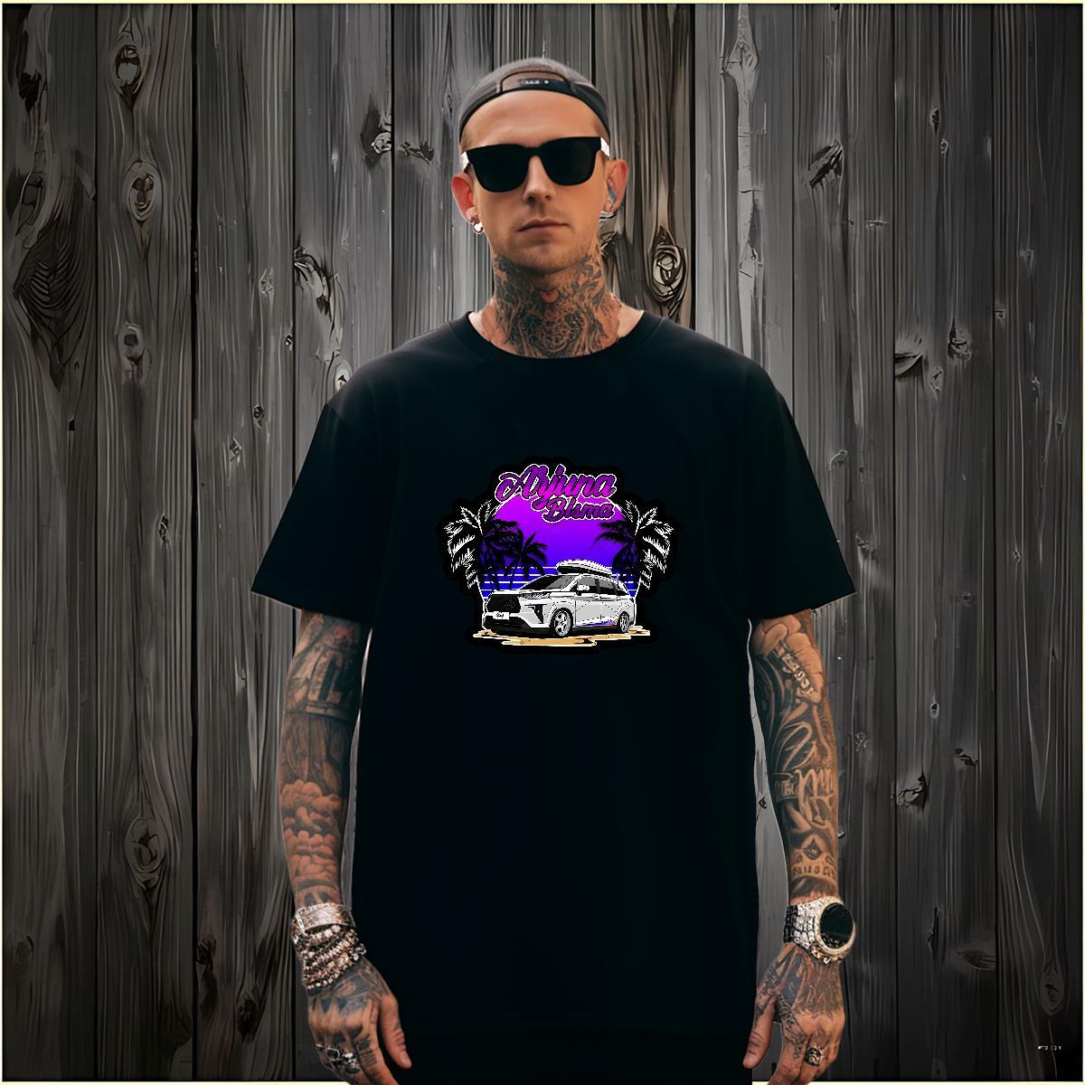 Unisex car T-Shirts for Men Beach Couples T Shirts 230g 100% Cotton Fashion Casual Crew Neck Customized Print Tee Shirt