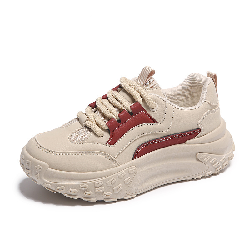 Ddmysports Autumn Little White Shoes New Korean Edition Instagram Sports Running Female Students Thick Sole Eightening Leisure Street Shoot JC OUTDOOR