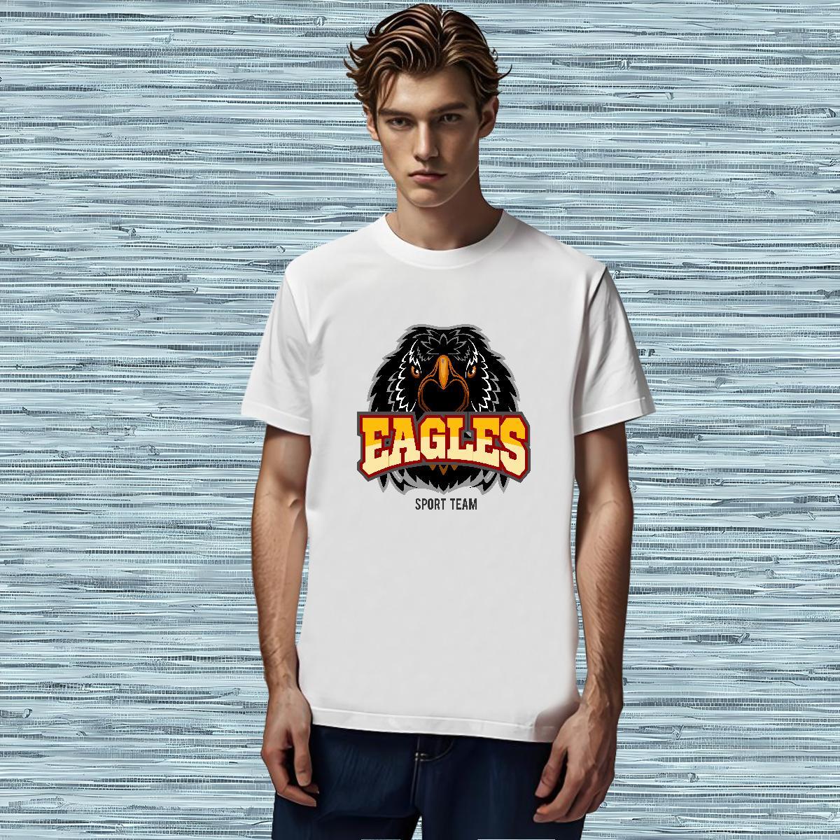 Free Shipping T Shirts Men eagle Breathable Short Sleeve Anime Printing Street DIY 230g Pure Cotton Tshirts Fashion Design Wear