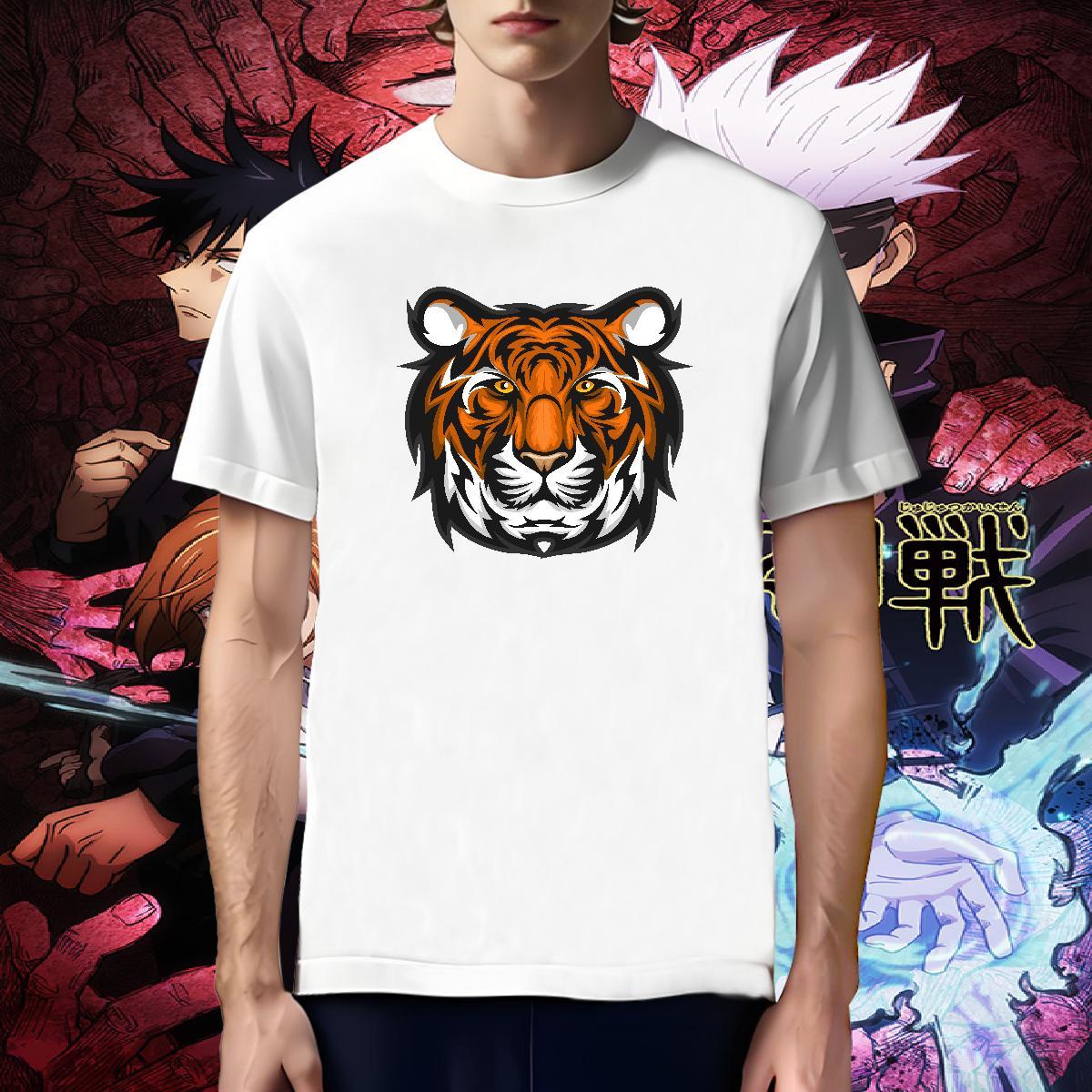 Classic Mens T Shirts tiger Crew Neck Breathable Street Wear Custom Print Oversized 230g Pure Cotton Couples T Shirts Fashion New Tops Tees