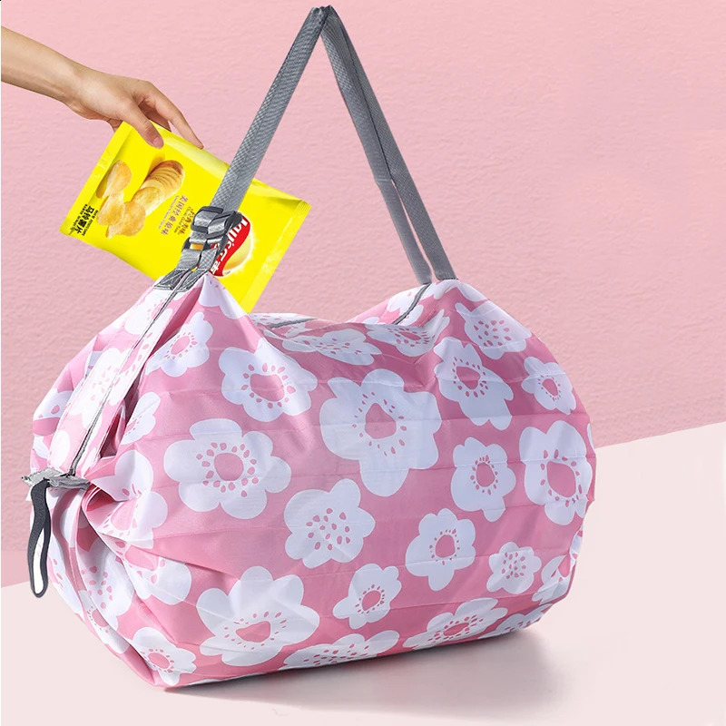 Foldable Shopping Bag for Women Crossbody Nylon Handbag Ultra Lightweight Tote Bags Large Capacity Travel Beach Storage Pack 240819ZYl
