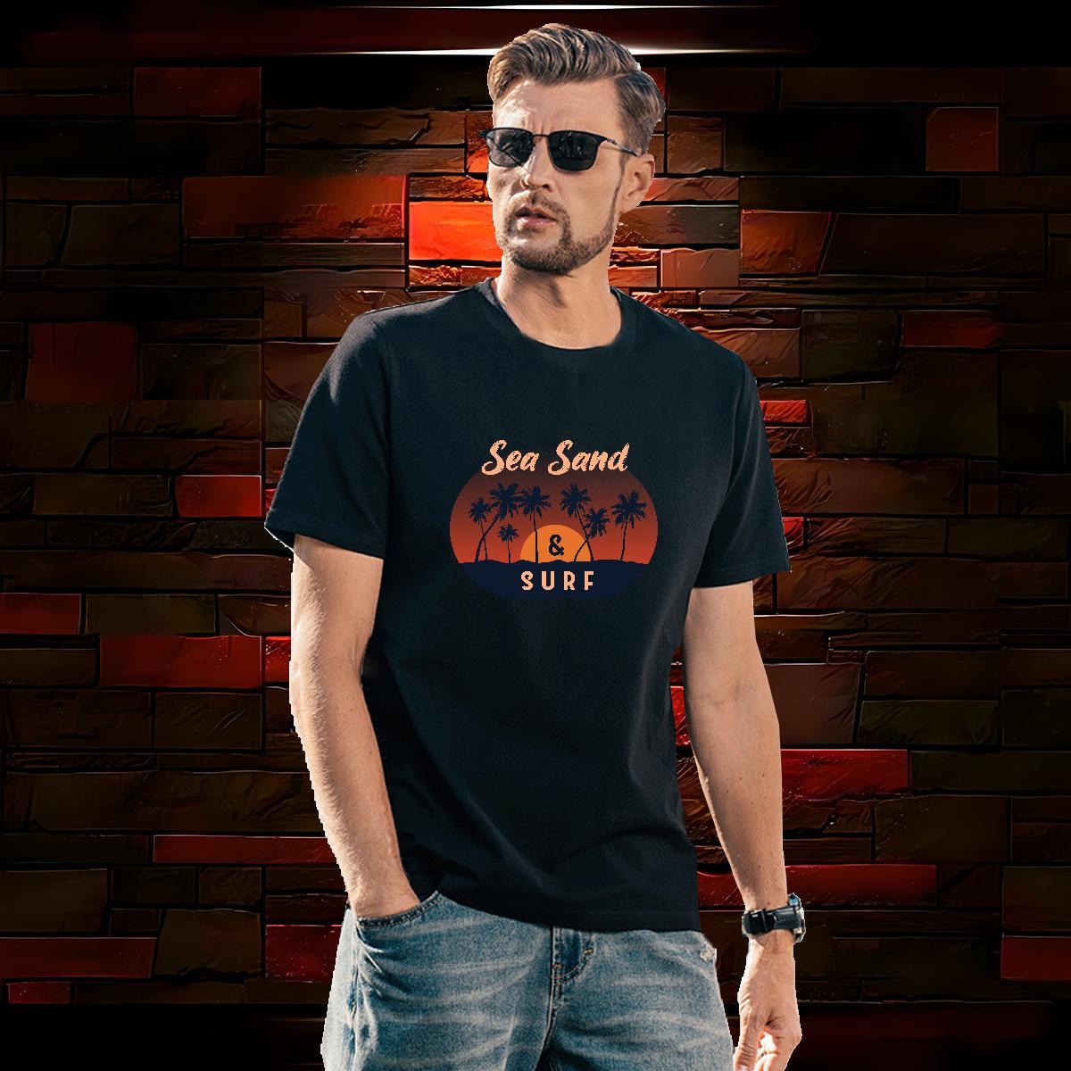 Comfortable beach 100% Cotton 230g Mens Tshirts Sport Breathable Short Sleeve Man T Shirts Custom Custom Printing Tops