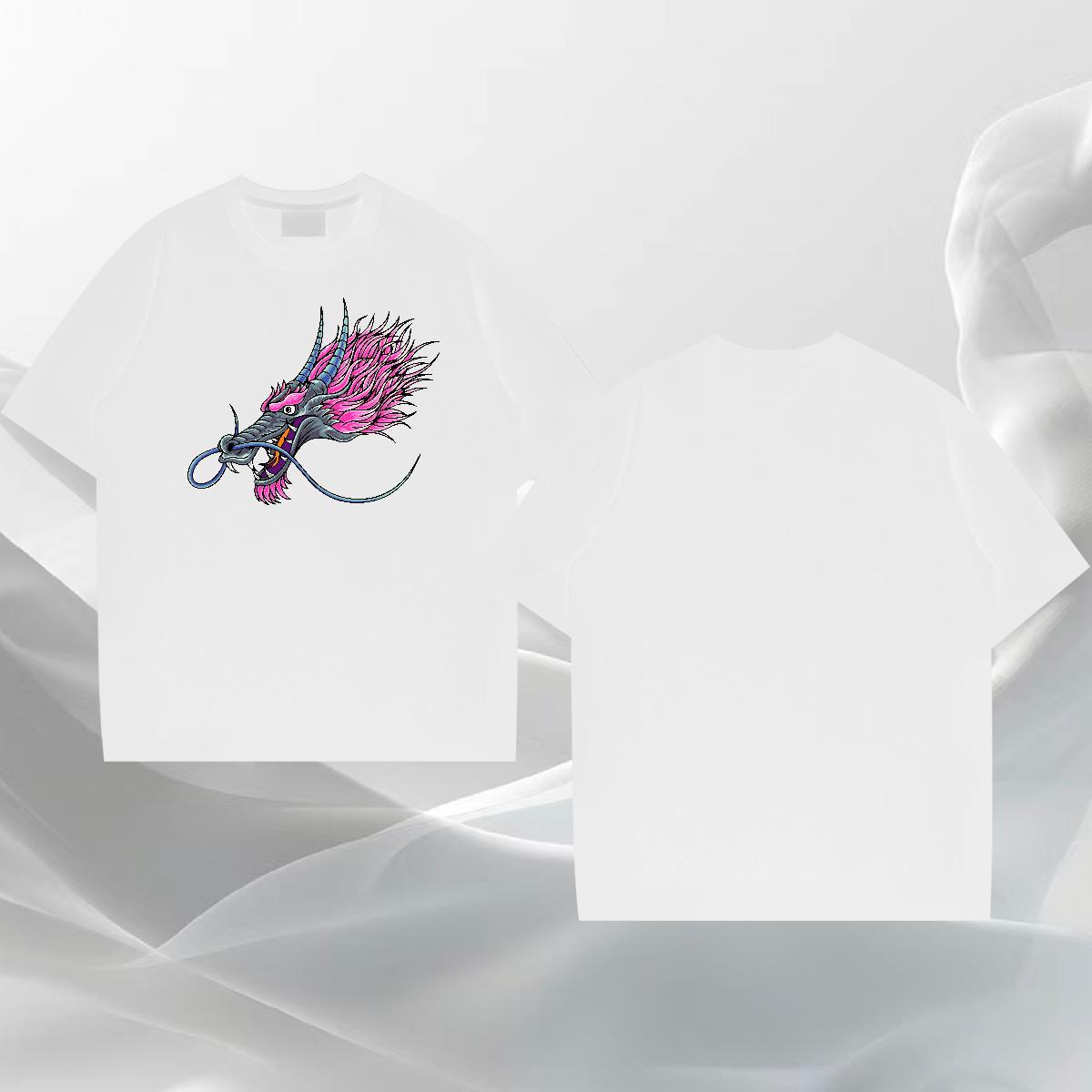 High Quality Men Tshirts Street Casual 230g Pure Cotton DIY Printed O Neck Short Sleeves dragon Man T Shirts Custom Tops