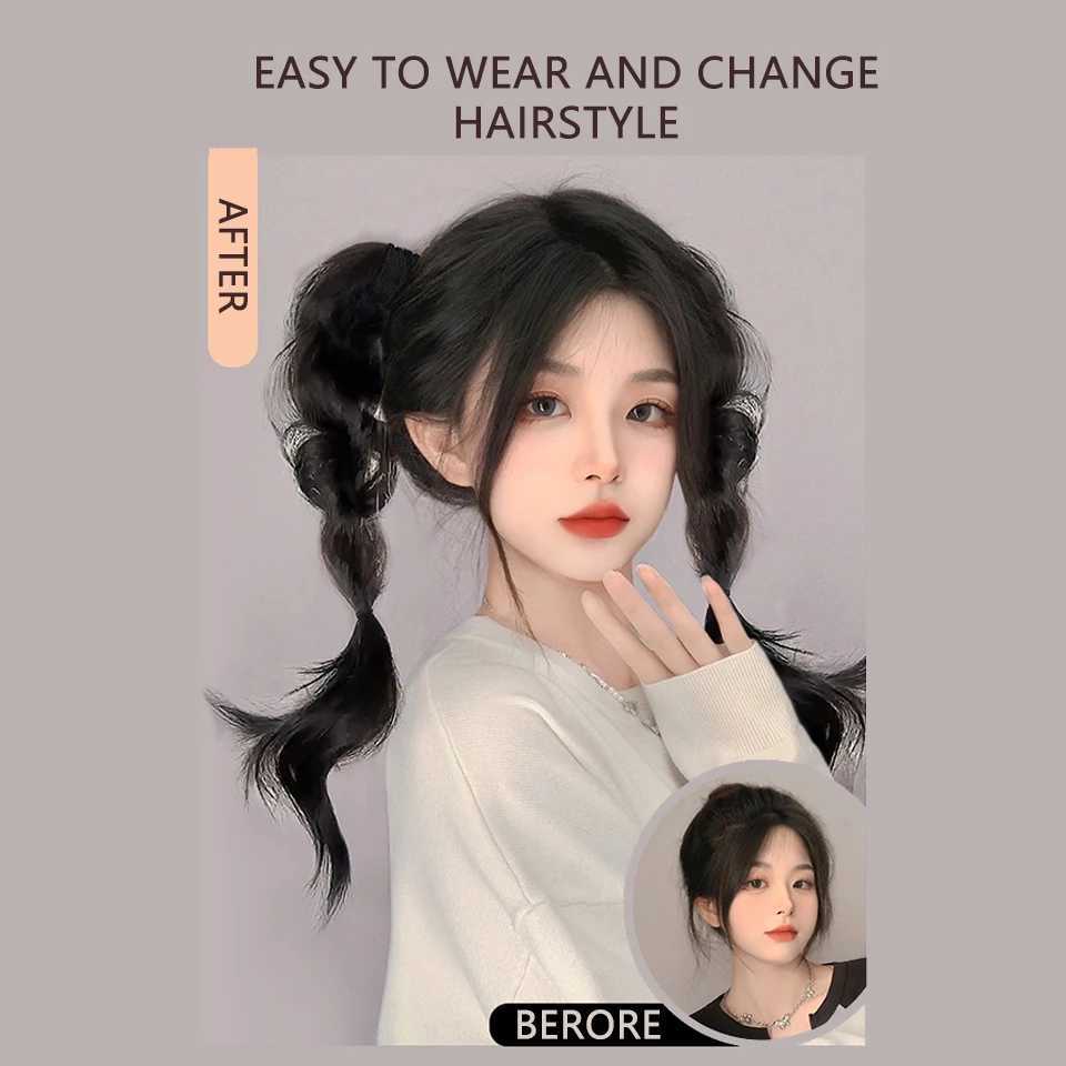 Eastsecret Bubble Braided Double Ponytail Fluffy Imitation Fried Dough Twisted Braided Ponytail Wig W240817