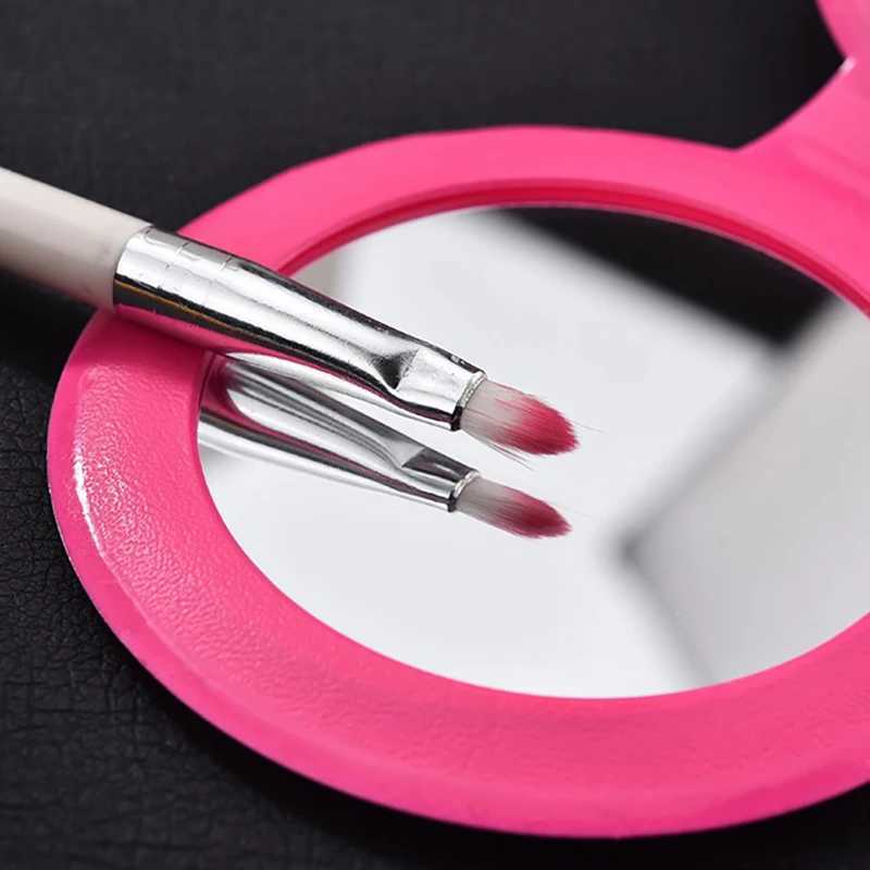 1Pcs Makeup Mirror Pu Small Round Keychain Double-Sided Folding Mirror Furry Ball Mirror Pendant Gifts Travel Accessories Y240819
