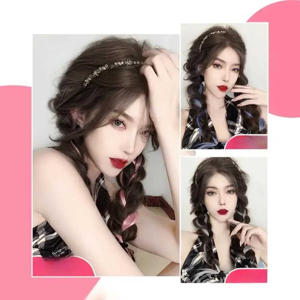 1 piece of Y2K braided high gloss ponytail suitable for cool girls female hair extension accessory 45cm W240817