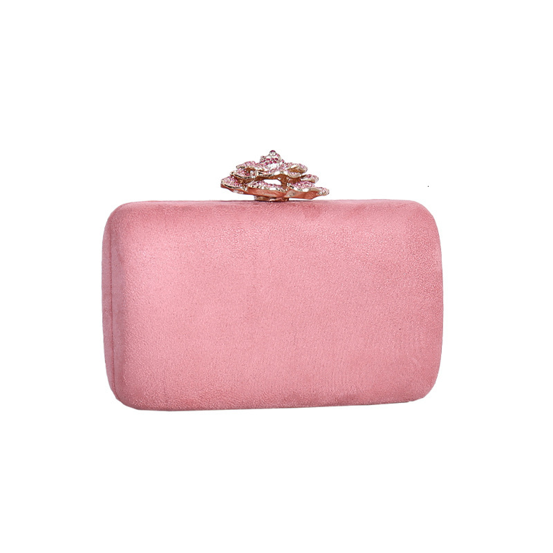 Handheld bag women's banquet, rhinestone metal flower dinner evening bag, dress matching for women