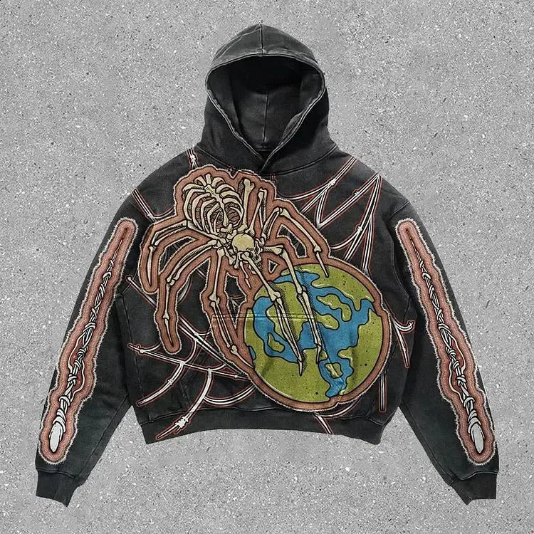 Harajuku Stylish Retro Angel Hoodie Oversized Streetwear Tops Sweatshirt Y2k Clothes Gothic Grunge Hoodies Women Men Clothing 240819