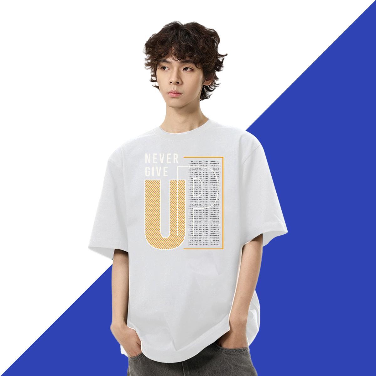 Free Shipping Men Tees Casual Daily Wear 230g Cotton Black White Breathable Crew Neck letter T Shirts Men New Designer Tshirts