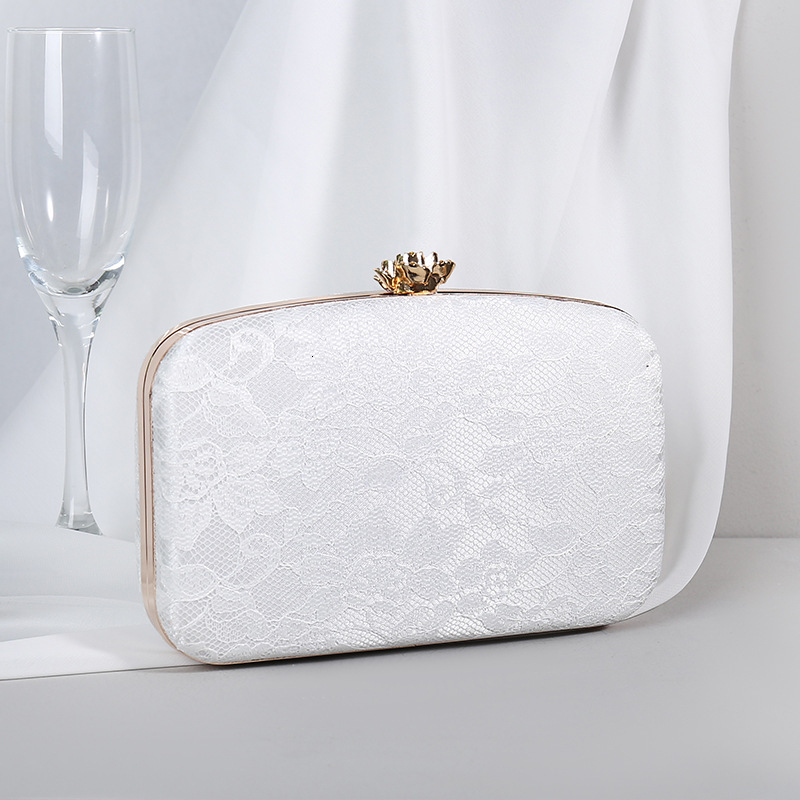 2024 New Handheld Women's Banquet, Elegant Elegance, Water soluble Lace Banquet for Women, Small Square Bag