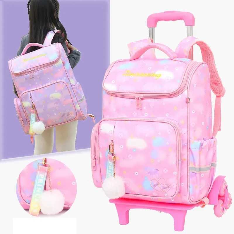 School Rolling Backpack Set with handbag School Trolley Bag with Wheels School Wheeled Bags Set with lunch bags Rolling Backpack Y240820