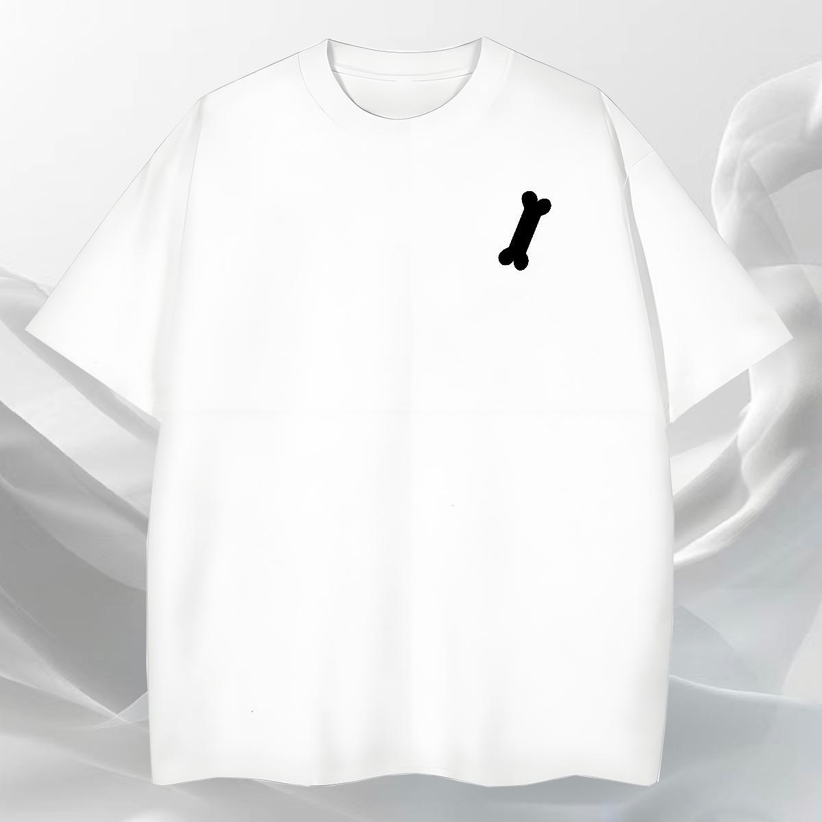 Cool Design Tshirts Casual Daily Wear 230g Cotton Cartoon Printing L-4XL O-Neck Short Sleeve bone T Shirts Men 2024 Summer Polos