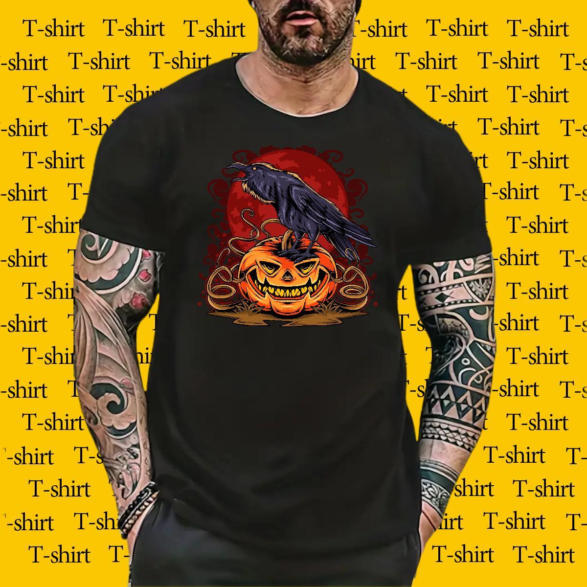 2024 pumpkin Men Tees 230g Cotton Men T Shirts Custom Printing Casual Short Sleeve O-Neck Brand Polos