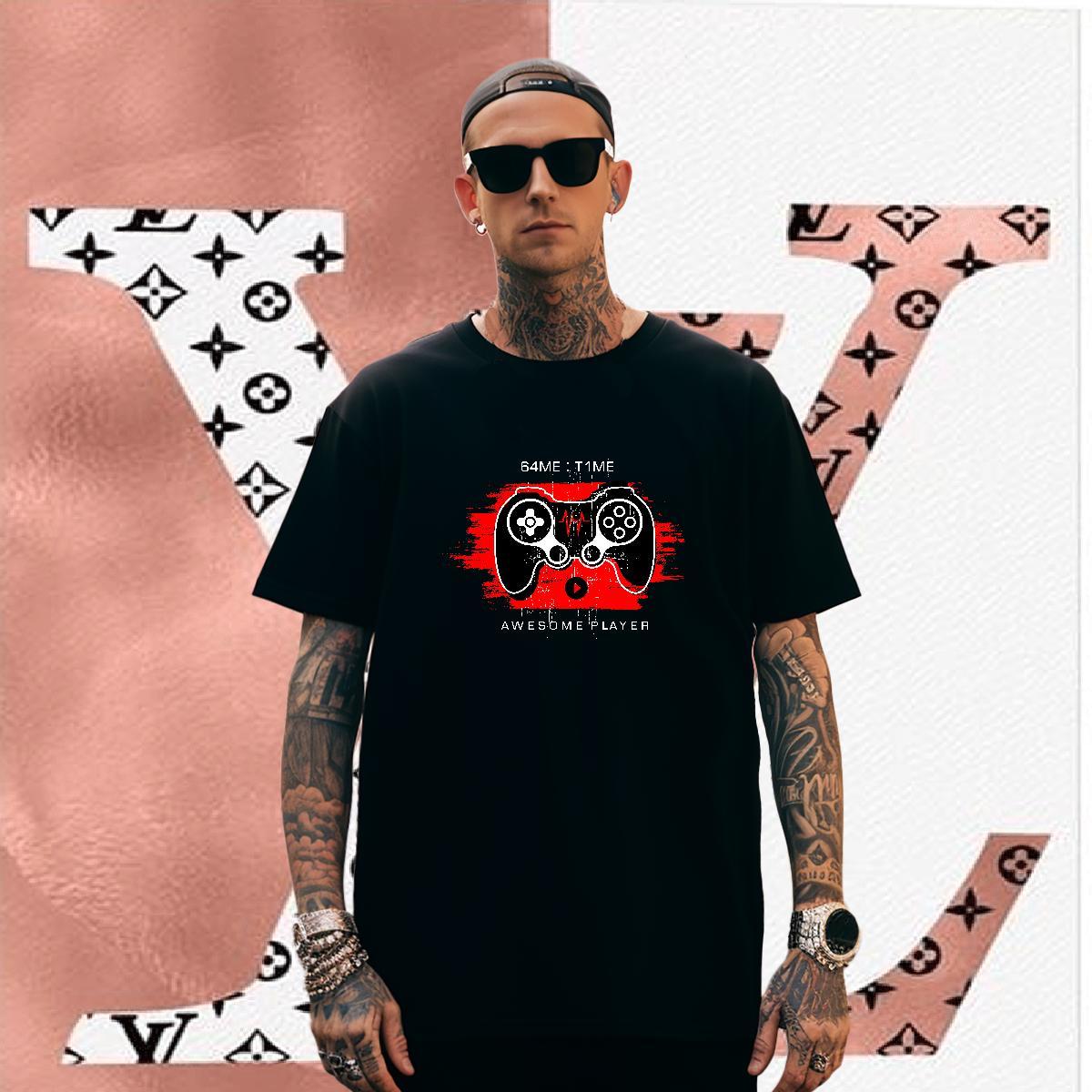 Men T Shirts 100% Cotton 230g game Outdoor Pure Cotton Custom Printing Men Tshirts Classic Casual Loose Fit Clothes