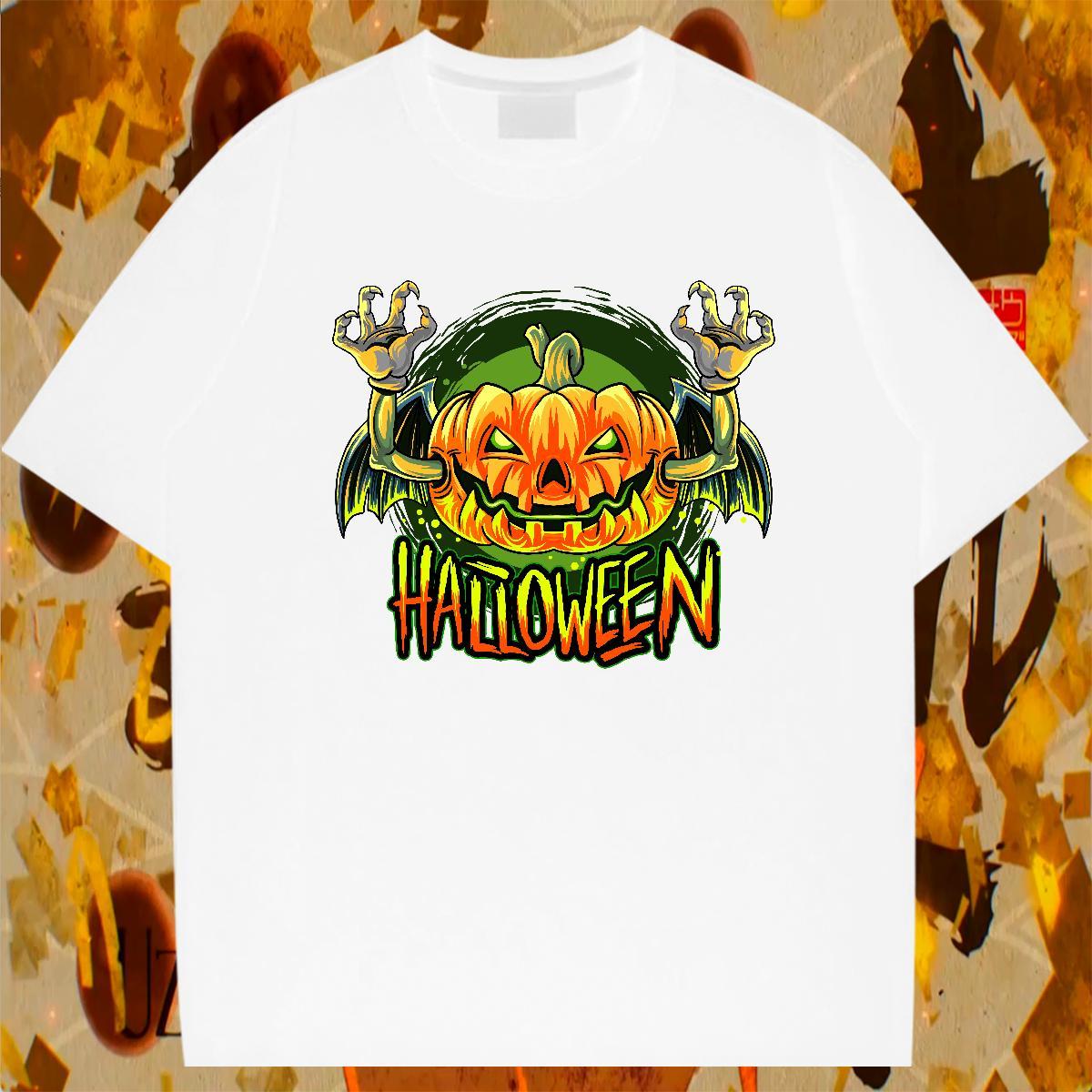 Loose T-Shirts pumpkin Short Sleeve O-Neck Street wear Hip Hop Plus Size Custom 230g 100% Cotton Couples T Shirts Casual New Tshirts