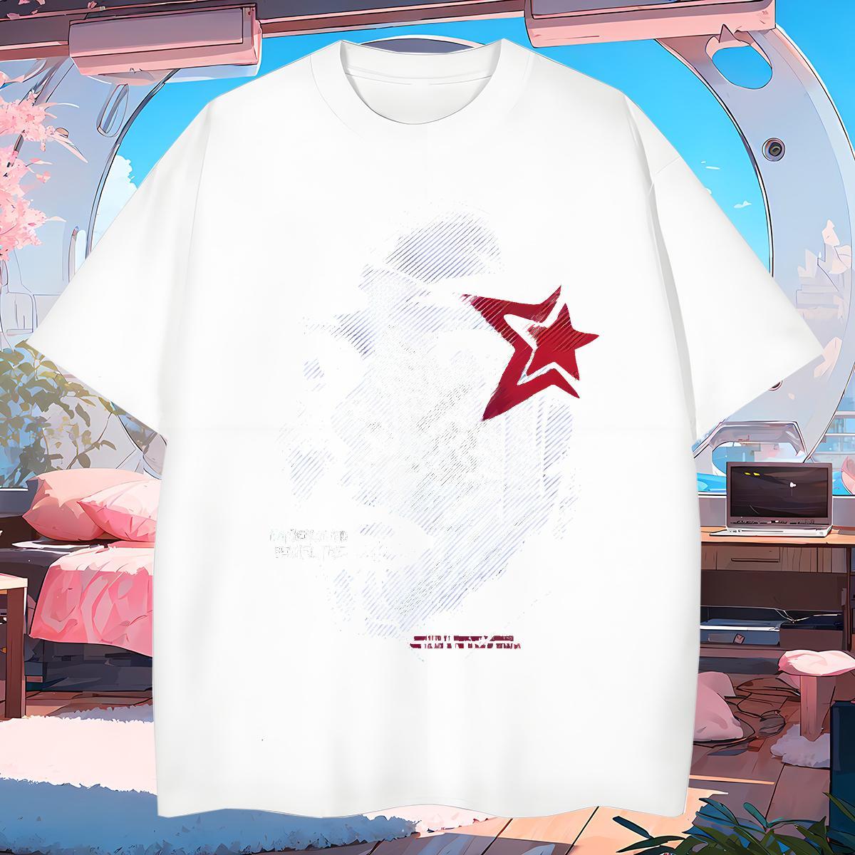 T-Shirts 230g Pure Cotton star Outdoor Breathable Short Sleeve Custom Big Size Men Tees DIY Customized Loose Tees Shirts