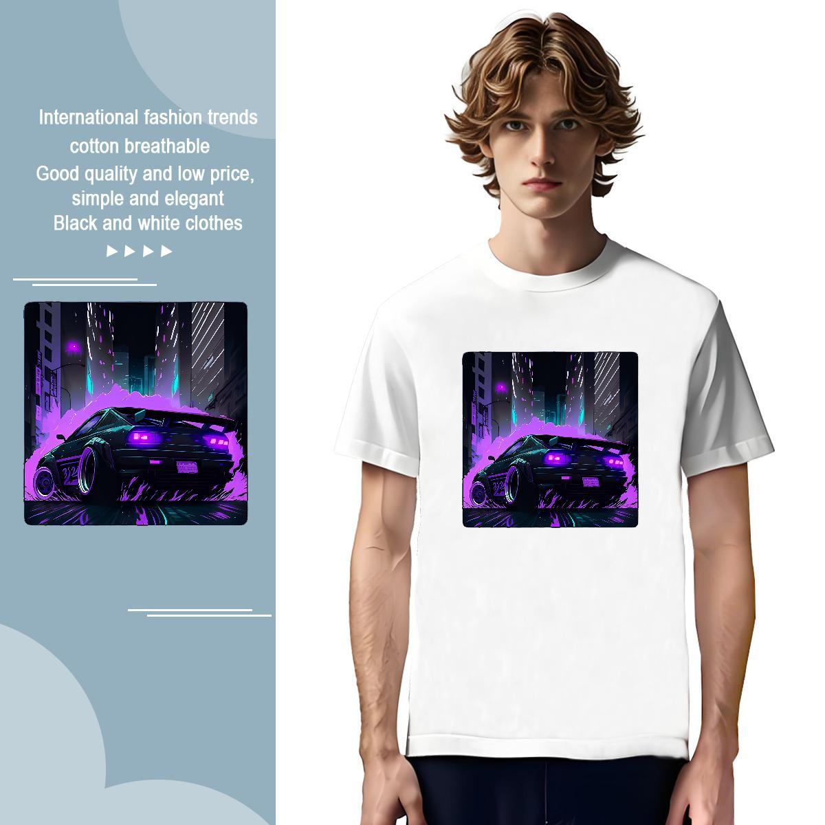 Designer beach 230g Pure Cotton Men Tees Spring Summer O Neck Short Sleeves T-Shirts for Men Classic Casual Anime Print Polos